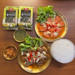 ชุดคู่จิ้น แซลม่อนดองซีอิ๊ว+กุ้งดองซีอิ๊ว