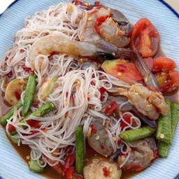 ตำขนมจีนกุ้งสด