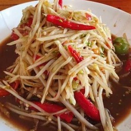 ตำลาวไม่ใส่น้ำตาลไม่ใส่ปู