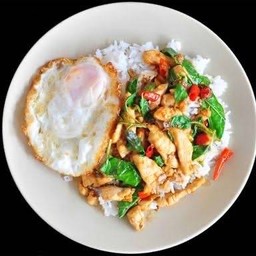 ข้าวกระเพราไก่+ไข่ดาว