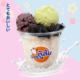 บิงซู เฉาก๋วย ถั่วแดง ไอติมชาเขียว ไซร์M