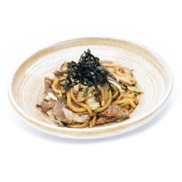 เส้นอุด้งผัดหมูและผัก