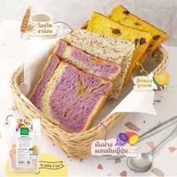 The Oven Farm -  ขนมปังแผ่น 4 สี (ฟักทองแครนเบอรี่, งาม่อน, มันม่วงมันหวาน)