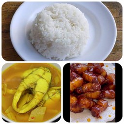 ข้าว+แกงส้ม+หมูสามชั้นหวาน