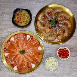 แซลมอนดองซีอิ๊วเกาหลี + กุ้งดองซีอิ๊วเกาหลี