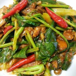 ข้าว พริกแกง+คะน้า