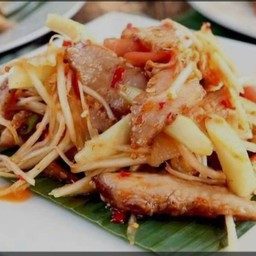 ตำปลาร้าคอหมูย่าง