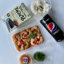 #เซท กุ้งดองนึ่งสุก + Pepsi