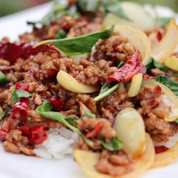 หมูสับ ผัดพริกเผา