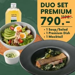 Duo Set Premium (1 Soup/Salad 1 Premium Dish 1 Mocktail)