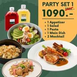 Party Set 1 (1 Appetizer 1 Salad 1 Pasta 1 Main Dish 2 Mocktail)