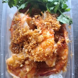 Rice With Garlic Shrimp