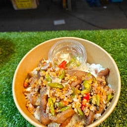 ข้าวหมูทอด-กระเทียม,พริกโดด บางแค