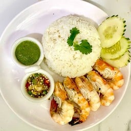 ข้าวหน้ากุ้งแกะ