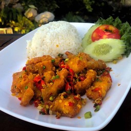 ข้าวสามชั้นคั่วพริกเกลือ