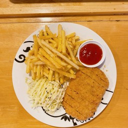 เนื้อแฮมเบิร์ค+เฟรนฟราย