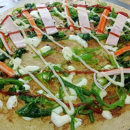 พริกเผา+ชีส+ยำสาหร่าย+ผักโขม+แฮม+ปูอัด