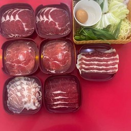 Set เนื้อ M สุดคุ้ม เนื้อ7ถาด ชุดผัก