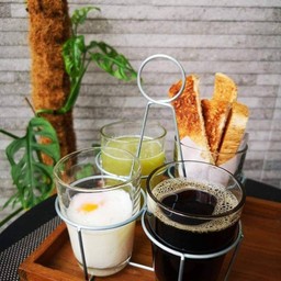 กาแฟสด น้ำชา ไข่ลวก