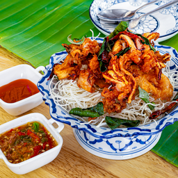 หมึกแดดเดียวทอดกระเทียม