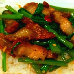 ผัดผักบุ้ง(ราดข้าว)