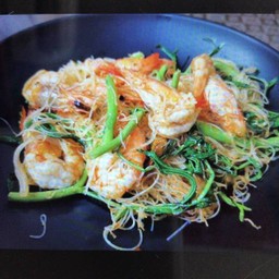 หมี่ผัดกะเฉดกุ้ง