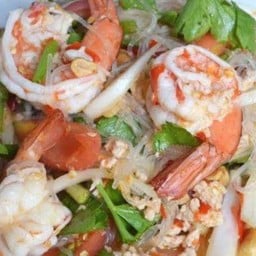 ยำวุ้นเส้นหมูสับ,กุ้ง