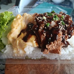 ข้าวไก่ย่างราดซอสเทอริยากิ