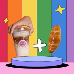 Latte black sesame+ shiopan(ขนมปังเกลือ)