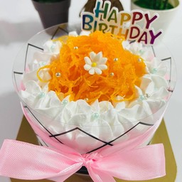 เค้กนมสด 1 รส (ฝอยทอง) 0.5 ปอนด์ (ฟรีป้ายHBDอันเล็ก)