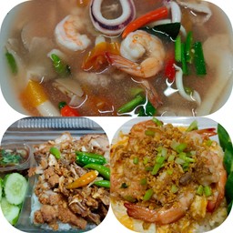 [เซตสุดฮิต] ต้มยำรวมมิตร + ไข่ขยี้ทะเล + สามชั้นทอดกระเทียมพริกสด จิ้มแจ่ว