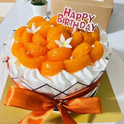 เค้กนมสด 1 รส (ส้ม,แยมส้ม+เนื้อส้ม) 0.5 ปอนด์ (ฟรีป้ายHBD)