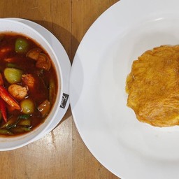 ข้าวไข่เจียว + แกงป่า
