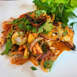 กุ้งพล่ามะเขือเปราะ