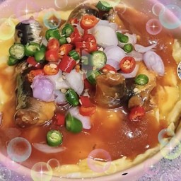 ไข่ข้นปลากระป๋องราดข้าว