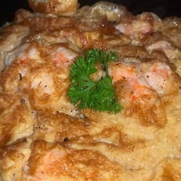 Omelet with Shrimp on Rice ข้าวไข่เจียวกุ้ง