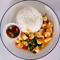 ข้าวกระเพรากุ้ง