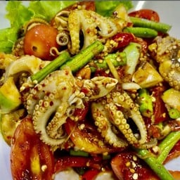 ตำปลาร้าหมึกสาย