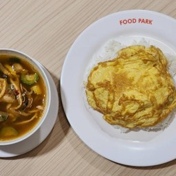 ข้าวไข่เจียว+แกงเลียงปลาย่าง