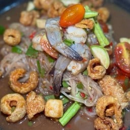 ตำเส้นเล็กกะปิกุ้งสดแคบหมู