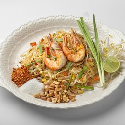 ผัดไทยเส้นจันทร์ กุ้งสด