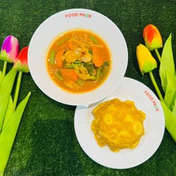 ข้าวไข่เจียว+แกงส้ม