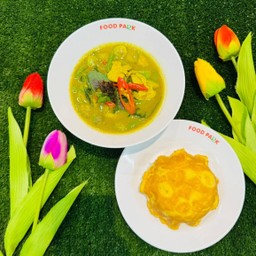 ข้าวไข่เจียว+แกงเขียวหวาน