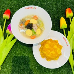 ข้าวไข่เจียว+ต้มจืดหมูสับ