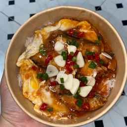 ข้าวไข่ข้น+ยำปลากระป๋อง