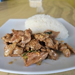 ข้าว หมูผัดน้ำมันหอย