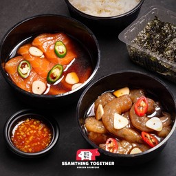 เซตรวมกุ้ง-แซลมอนดองซีอิ๊วเกาหลี