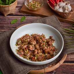 ไส้หมูคั่วพริกเกลือ(กับข้าว)
