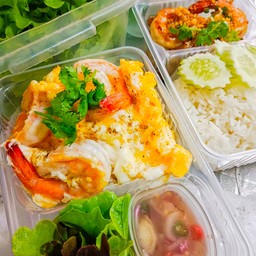 ข้าวไข่ยู่ยี้กุ้ง