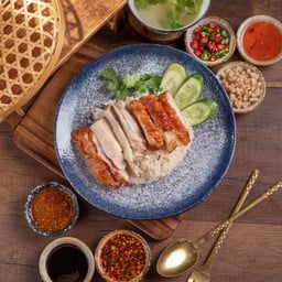 B14. ข้าวมัน-3สหาย (ไก่ต้ม_ไก่ทอด_หมูทอด)